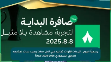 رسمياً اليوم.. ترددات قنوات ثمانية على نايل سات وعرب سات لمتابعة الدوري السعودي 2025-2026 مجاناً